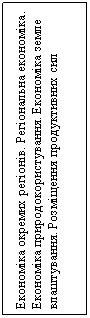 Подпись: Економіка окремих регіонів. Регіональна економіка. Економіка природокористування. Економіка земле влаштування. Розміщення продуктивних сил